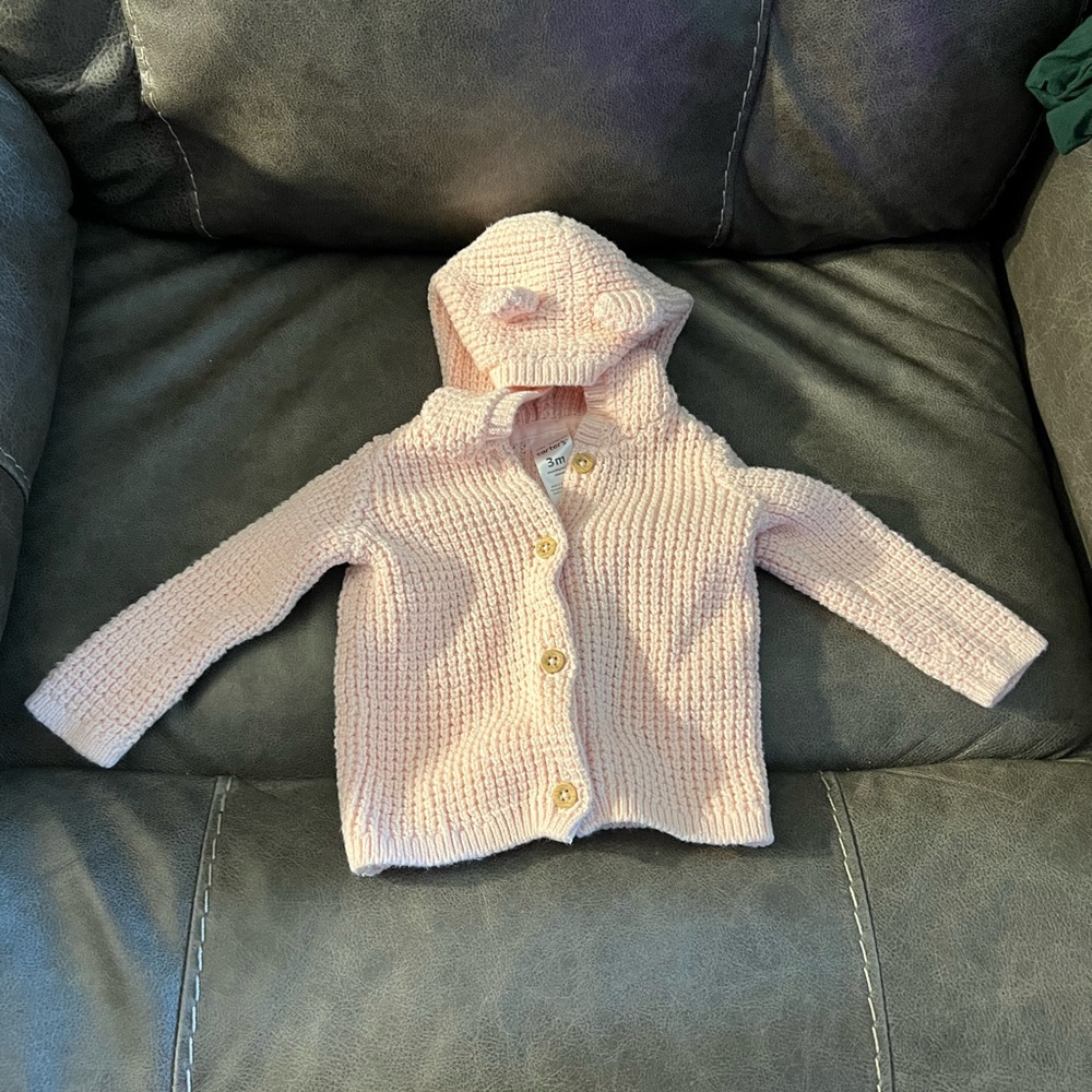 Osh kosh Infant Overalls and a Infant knitted Carters Sweater - Picture 6 of 6